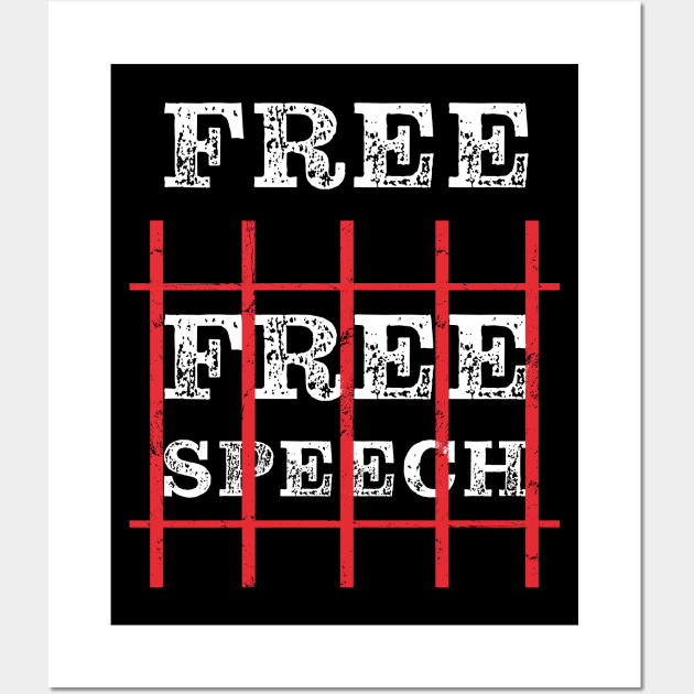 Free – Free Speech Jail Bars: First Amendment Conservative Wall Art by Destination Christian Faith Designs